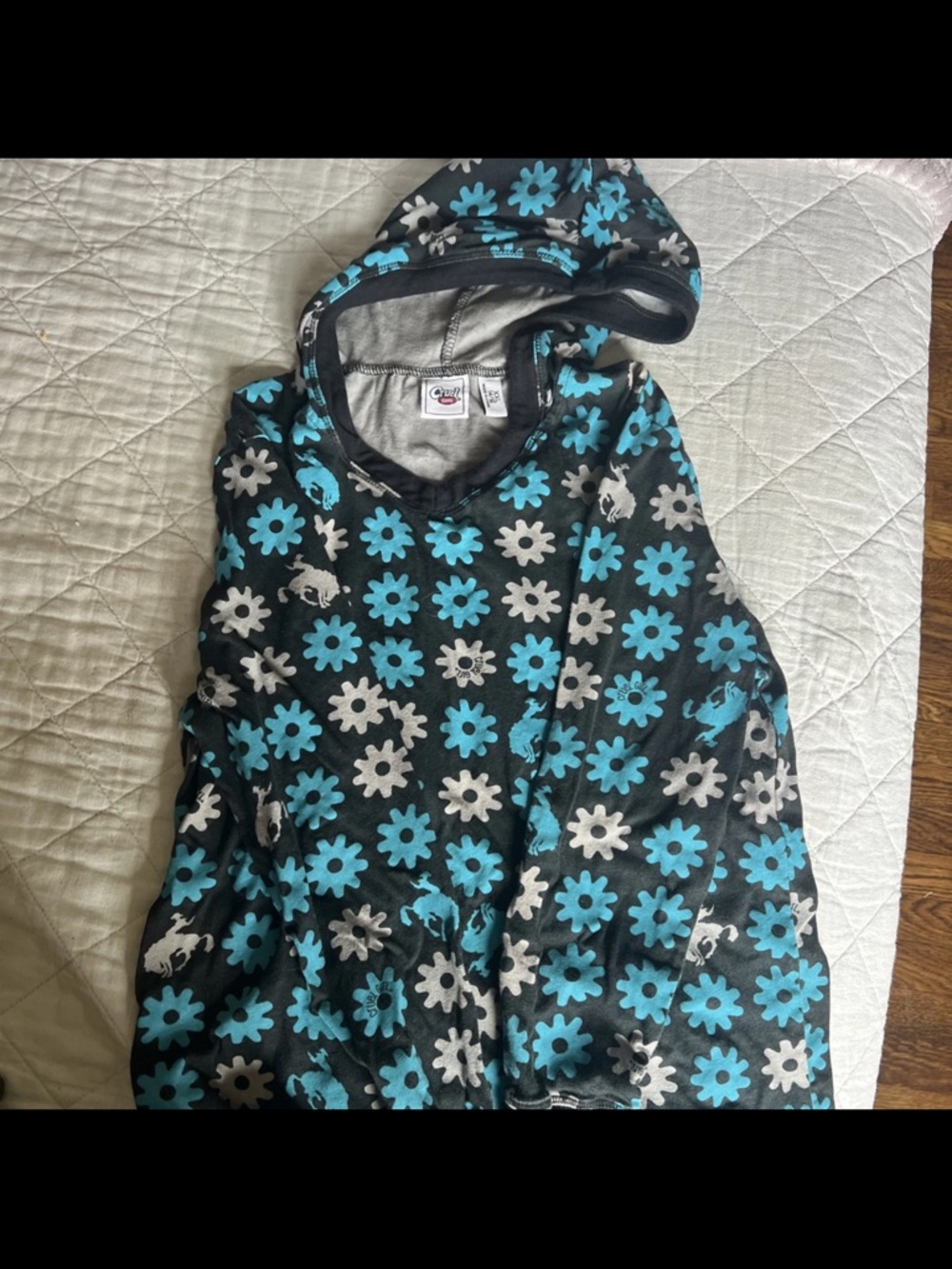 Cruel Girl Blue & Gray Floral Hoodie